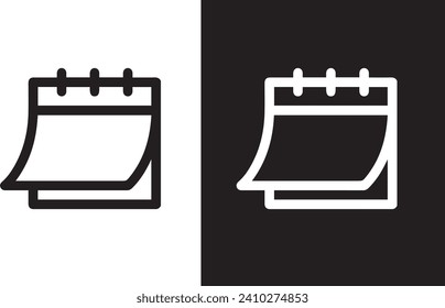 Flat calendar Icon. Calendar on the wall. Vector illustration. Calendar icon template color editable. 