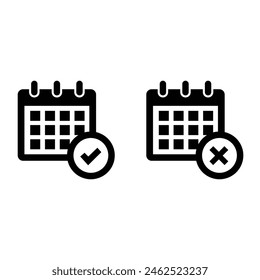 Flat calendar Icon. Calendar on the wall. Vector illustration.