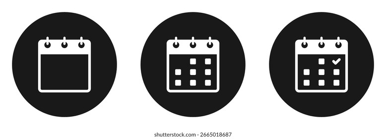 Ícone de calendário plano. Calendário na parede. Ícones do calendário. Traçado editável. Contendo gerenciamento de tempo, calendário de parede. Ilustração de vetor de símbolo de calendários.