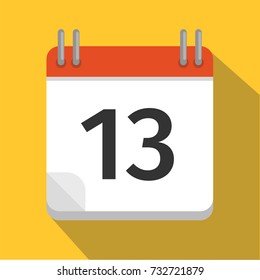 Flat calendar Icon. Calendar on the wall. Vector illustration.