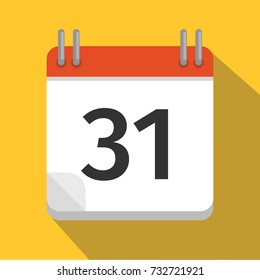 Flat calendar Icon. Calendar on the wall. Vector illustration.