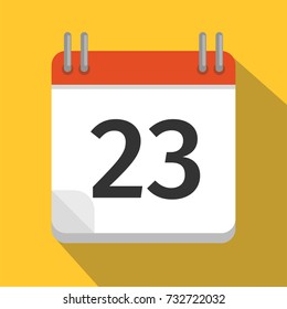 Flat calendar Icon. Calendar on the wall. Vector illustration.