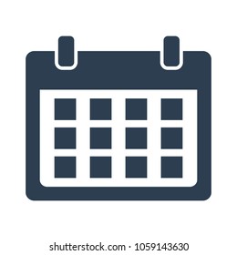 Flat calendar icon on white background. Vector illustration