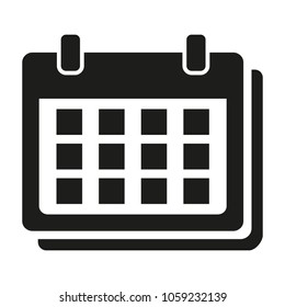 Flat calendar icon on white background. Vector illustration