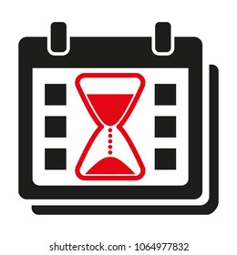 Flat calendar icon on white background. Vector illustration