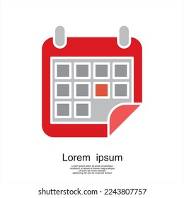 Flat Calendar icon. Schedule icon vector illustration