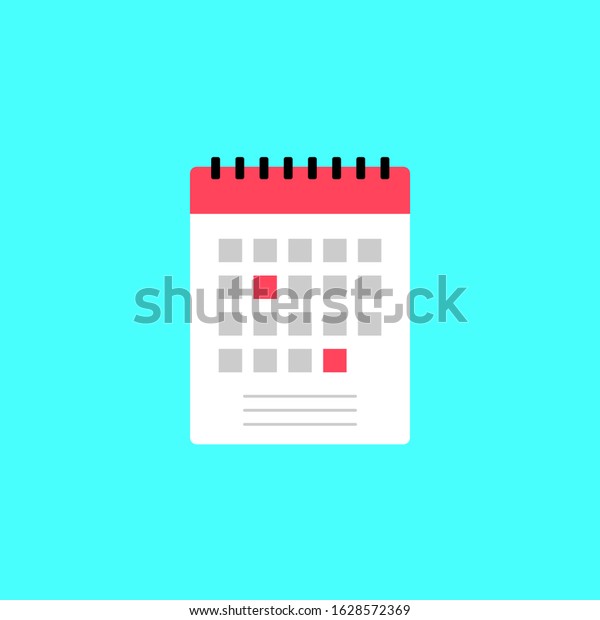 Flat Calendar Icon Small Red Box Stock Vector Royalty Free