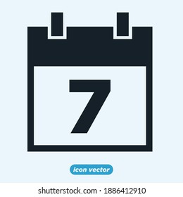 Flat calendar icon template color editable. Calendar on the wall symbol vector illustration for graphic and web design.