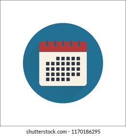 Flat calendar icon. Vector illustration