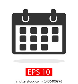 Flat Calendar Icon. Vector illustration. Calendar design