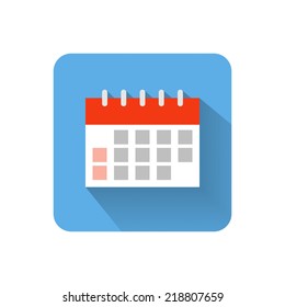 Flat calendar icon. Vector illustration