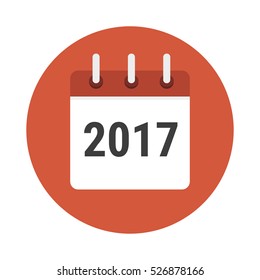 Flat calendar icon. Vector illustration. 2017