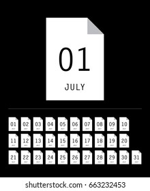 Flat calendar icon. Vector illustration
