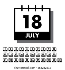 Flat calendar icon. Vector illustration
