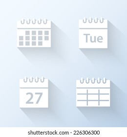 Flat calendar icons. Vector illustration