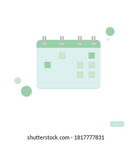 Icono de calendario plano,Ilustración vectorial,Fondo blanco.