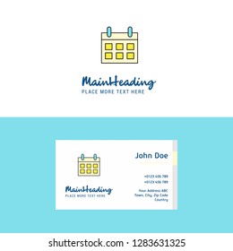Flat Calendar Logo and Visiting Card Template. Busienss Concept Logo Design