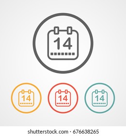 flat calendar trendy stroke icon