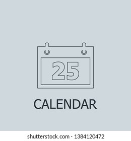 Flat calendar vector icon. Calendar illustration for web, mobile apps, design. Calendar vector symbol.