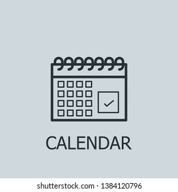 Flat calendar vector icon. Calendar illustration for web, mobile apps, design. Calendar vector symbol.