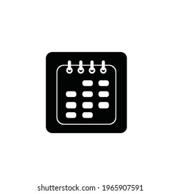 Flat calendar Vector illustration on black
