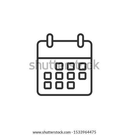 Flat calendar Web Mobile Icon vector sign isolated for graphic and web design. Calender on the wall symbol template color editable on white background.