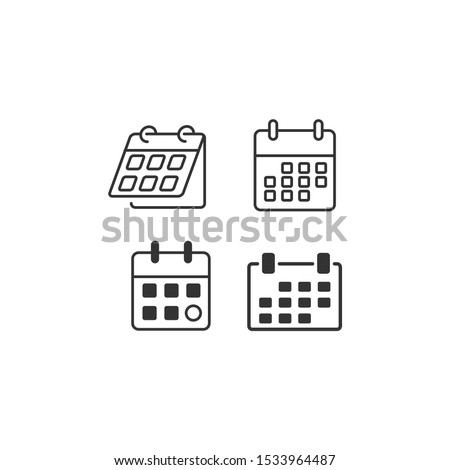 Flat calendar Web Mobile Icon vector sign isolated for graphic and web design. Calender on the wall symbol template color editable on white background.