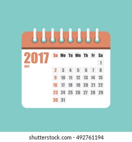 Flat calendar year 2017 set. Vector illustration