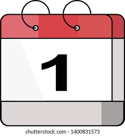 Flat calender number black day vector illustration