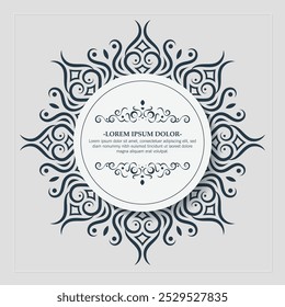Flat Calligraphy circle ornament frame line