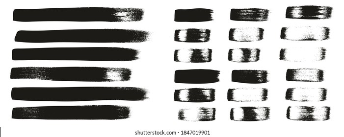 Flat Calligraphy Paint Brush Regular Straight Lines Mix High Detail Abstract Vector Background Mix Set 