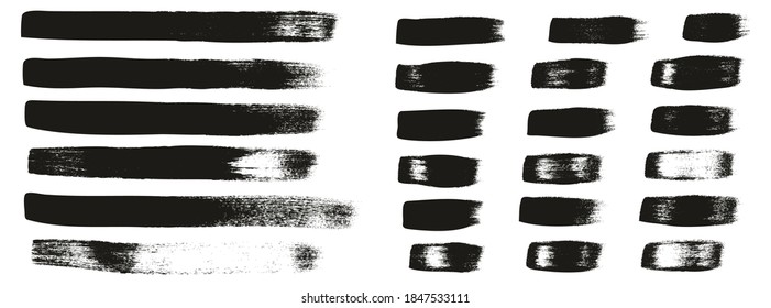 Flat Calligraphy Paint Brush Regular Straight Lines Mix High Detail Abstract Vector Background Mix Set 