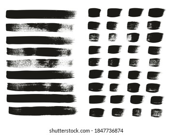 Flat Calligraphy Paint Brush Regular Straight Lines Mix High Detail Abstract Vector Background Mix Set 