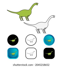 Flat Camarosaurus Dinosaur Icon Collection