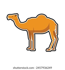 Flat Camel Cartoon Character vector illustration of Middle East theme