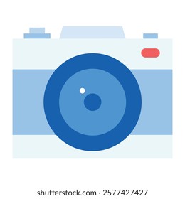 Flat camera with heart, ideal for photo apps, Valentine’s Day memories, and romantic photography themes.