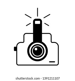 Flat camera icon for applications, public places and web sites. Vector illustration