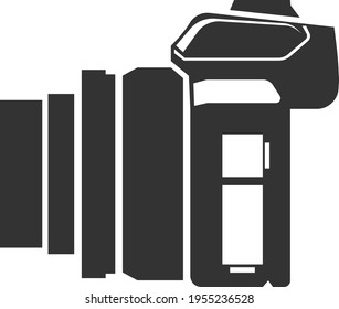 Flat camera icon. The camera image is intended for the design and development of websites and applications. Vector illustration isolated on a white background.Logo illustration.