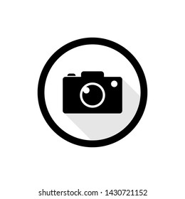 Flat camera icon isolated on white background.- Vector