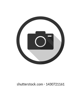 Flat camera icon isolated on white background.- Vector