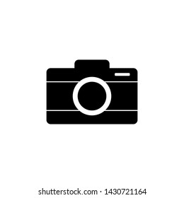 Flat camera icon isolated on white background.- Vector