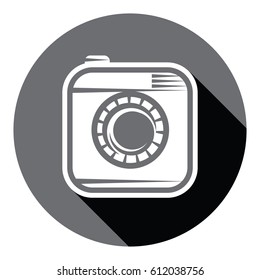 Flat Camera icon with shadow. Vector illustration