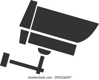 Flat camera icon for surveillance. The camera image is intended for the design and development of websites and applications. Vector illustration isolated on a white background. Logo illustration.