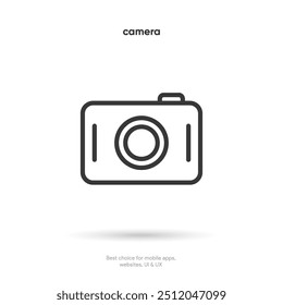 Flat Camera icon symbol. Photograph sign. Photo icon. Cam sign. Take a picture symbol for mobile app, website, UI UX