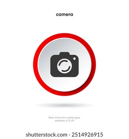 Flat Camera icon symbol. Photograph sign. Photo icon. Cam sign. Take a picture symbol for mobile app, website, UI UX