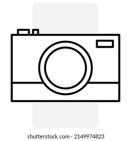 Flat camera icon for web design. Ui symbol. Digital background. Vector illustration. stock image.