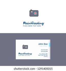 Flat Camera Logo and Visiting Card Template. Busienss Concept Logo Design
