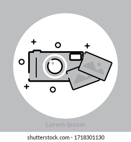 icono de foto de cámara plana. Signo moderno y simple de fotografía instantánea. símbolo de moda para diseño de sitios web, aplicación móvil, logotipo.