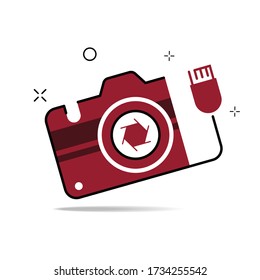 icono de foto de cámara plana. moderno y simple signo fotográfico de instantánea. símbolo de moda para diseño de sitios web, aplicación móvil, logotipo.
