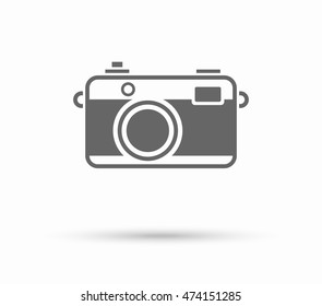 Flat camera pictogram icon isolated on white